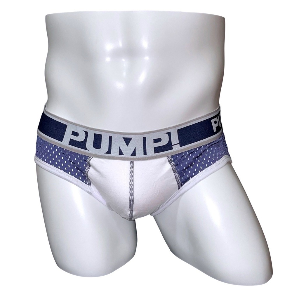 PUMP! Mesh Briefs Blue/White/Gray Size XXL (34-36)‎ NWT